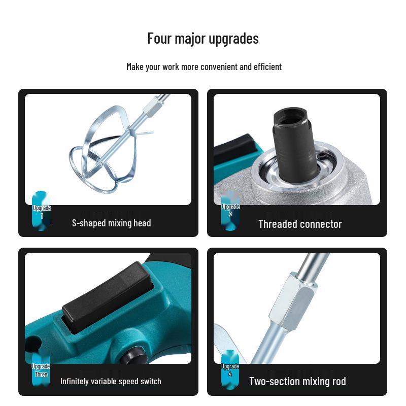 خلاط كهربائي محمول باليد عالي الطاقة للخرسانة والإسمنت والجص والطلاء والمعجون