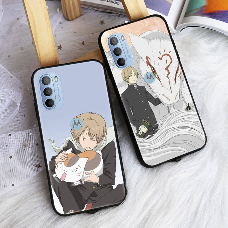 AD78 Natsume Yuujinchou Black Case for iPhone 16 15 Plus 14 13 12 11 Pro 8 7 6S SE 5S X XR XS Max Realme C30 C33 C31 9I Huawei Y8P Y9 Sofe Cover
