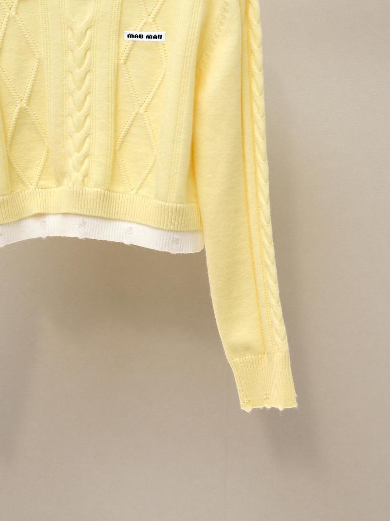 Autumn Sweet Style Two-Piece Knit Sweater with Turn-Down Collar