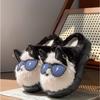 Lightning Dog Cartoon Plush Warm Cotton Slippers Winter Warm Home Indoor Cute Eye Dog Non-slip Cotton Shoes