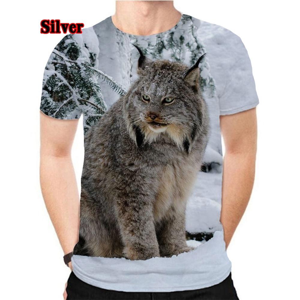 men woman Spring/Summer Printed 3D Animal Lynx Harajuku Streetwear Short Sleeve Unisex Hip Hop T-shirt XS-5XL