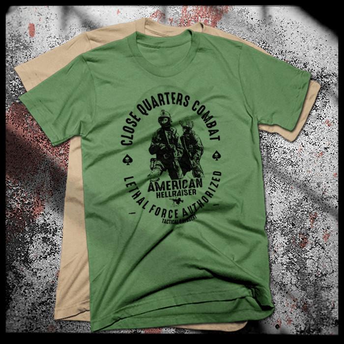 

Special Forces T-Shirt Close Quarters Combat Tactical Assault Military Raid Tee 2XL
