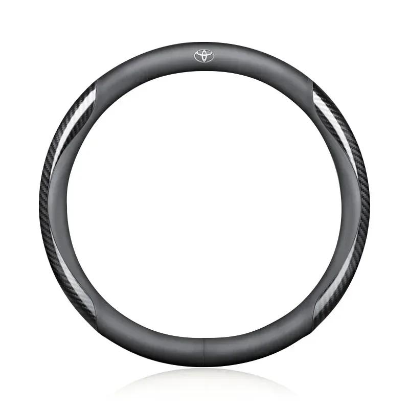 Car Suede Carbon Fiber Leather Steering Wheel Cover Non-slip For Toyota C-hr Prado Rav4 Yaris Hilux Prius Avensis Corolla Camry