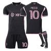 Teens Kids Adults Custome Name Football Kits 23/24 Inter Miami Away #10 Messi Sport Training Jersey Set with Socks