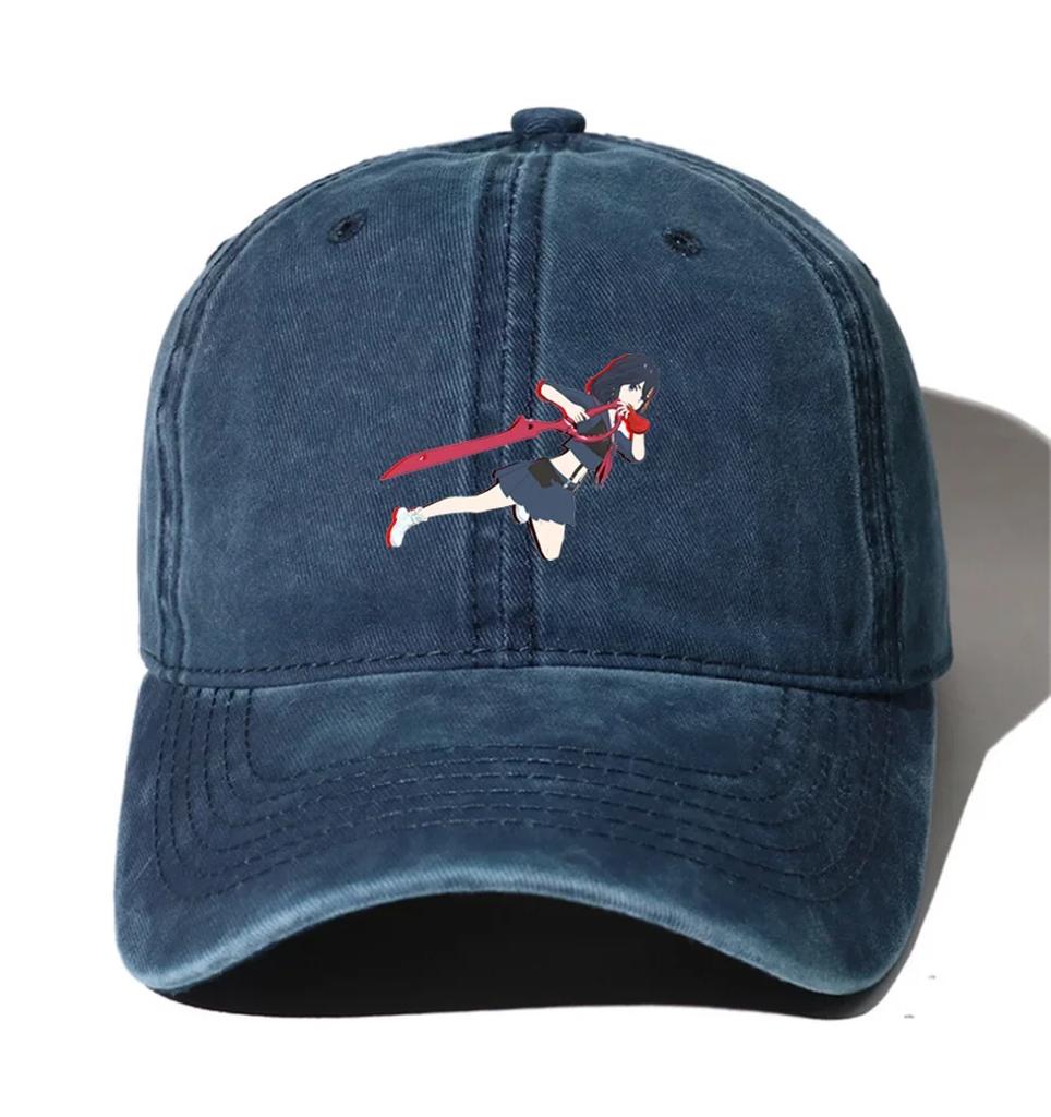Teenagers Denim Baseball Cap Men Women Cowboy Bone Summer Autumn Hip Hop Cap for Anime KILL La KILL Cartoon Hats