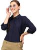 Style Quotient Women Solid Navy Polycotton Regular Formal Shirt