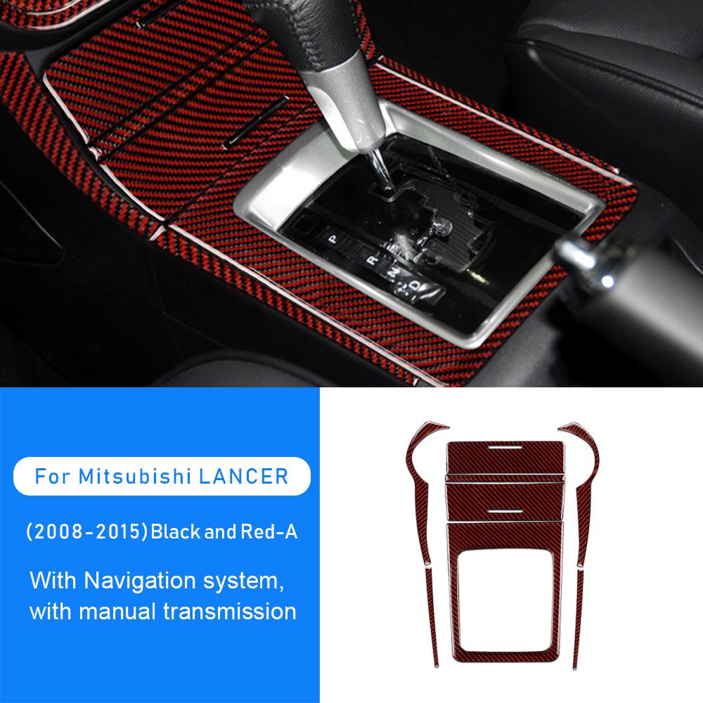 Real Soft Carbon Fiber Sticker for Mitsubishi Lancer 2008 2009 2010 2011 2012 2013 2014 2015 Central Control Gear Shift Panel