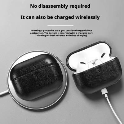 For Airpods Pro 3 Case Luxury Oil Wax Crazy Horse Leather Business Earphone Case For Apple AirPods 4 3 2 1 Headphone Cover Funda