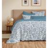 Complete Reversible Duvet Cover Set "Vanessa" 6 Pieces for 140 X 190 Bed Salma Blue