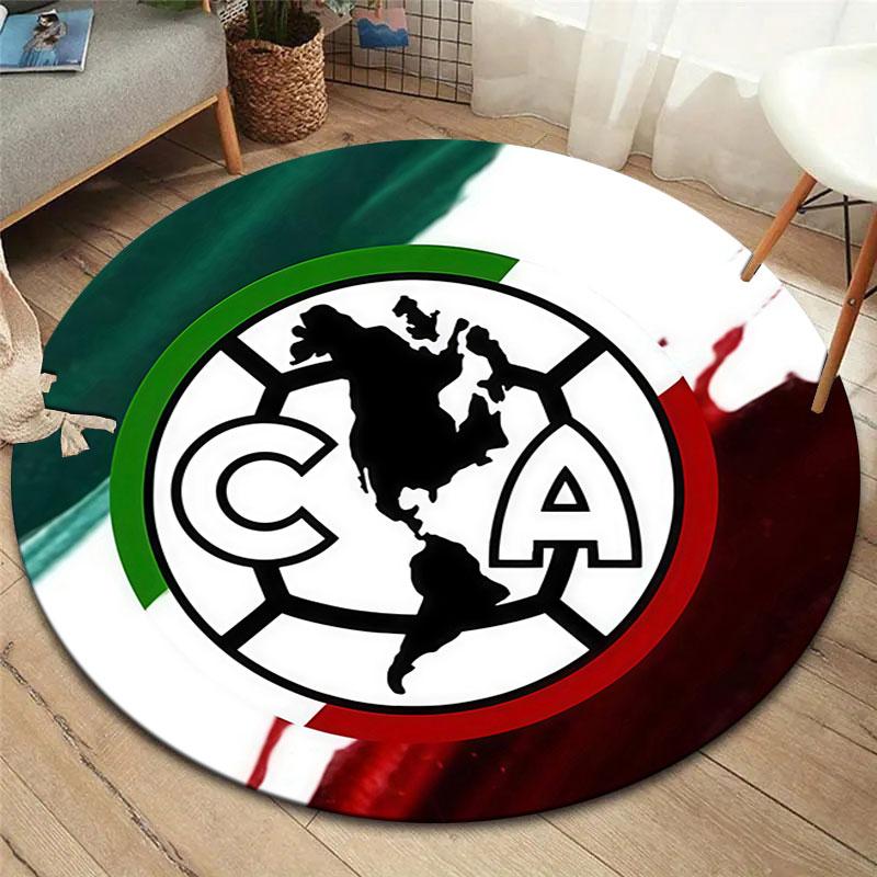 Club America Round Area Rug,Carpet Rug for Living Room Bedroom Sofa Playroom Decor,Non-slip Floor Mat