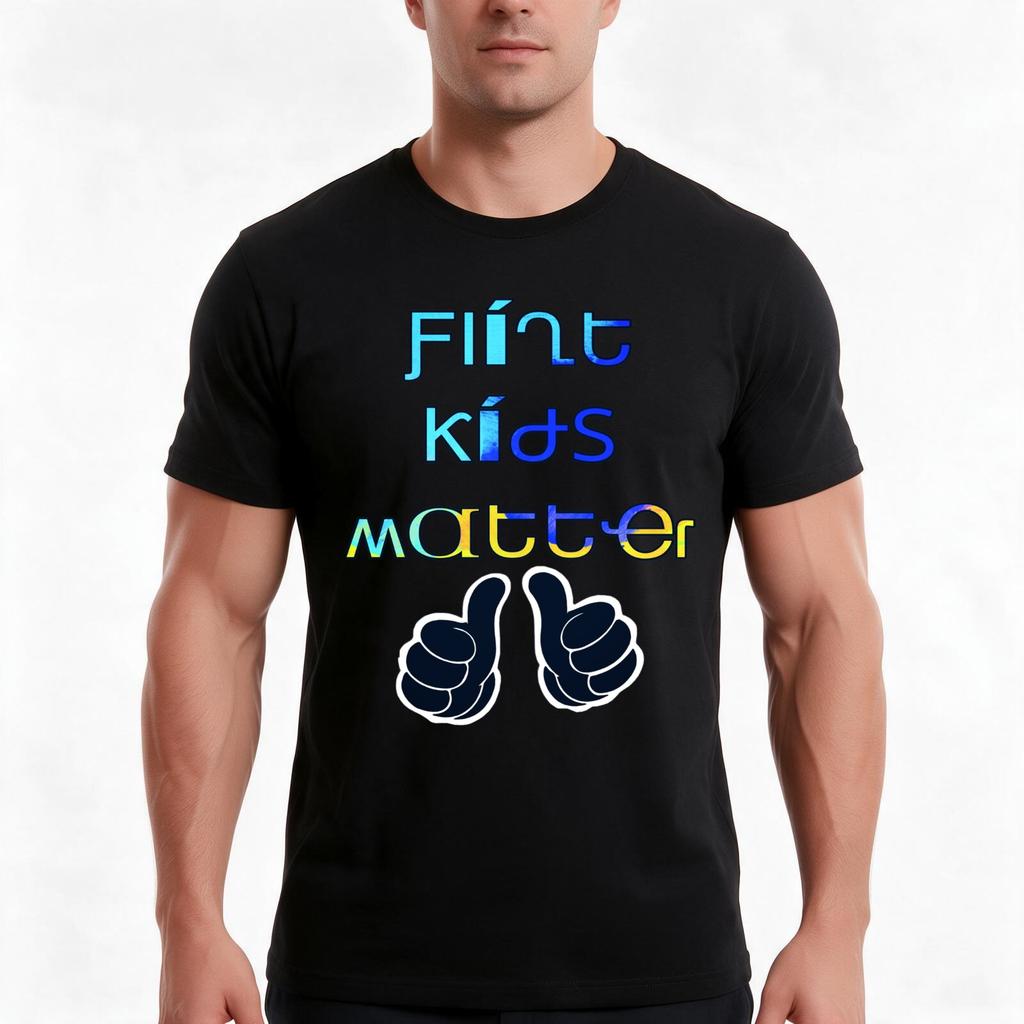 Flint Kids Matter Tshirt Summer Casual Cotton Tee Oversized Streetwear Tops Vintage Graphic Print Loose Fit Short Sleeve