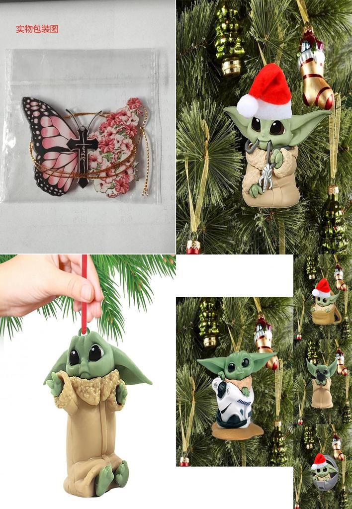 Adorable Cartoon Baby Yoda Santa Holiday Decoration Perfect For Christmas Trees