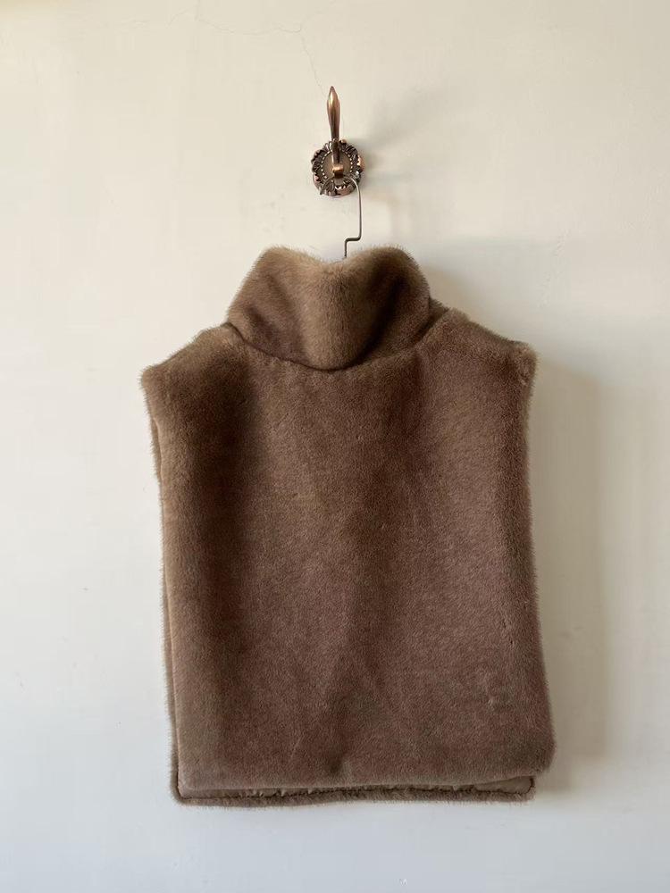 European & American Faux Mink Fur Vest: Women's Autumn/Winter Sleeveless Cape with Long Front & Short Back