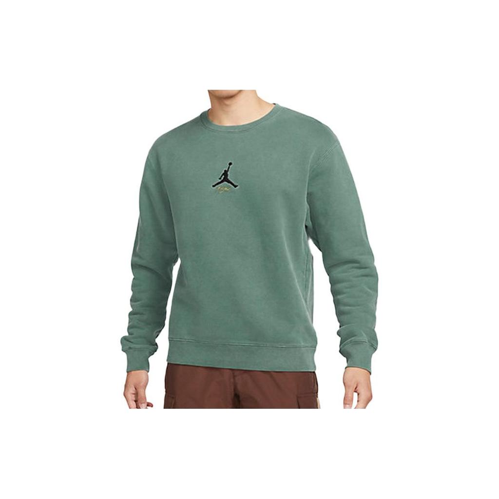 Jordan Flight Heritage Fleece Crew Sweatshirt With Embroidered Logo Men Sweatshirt Green DO2308-333