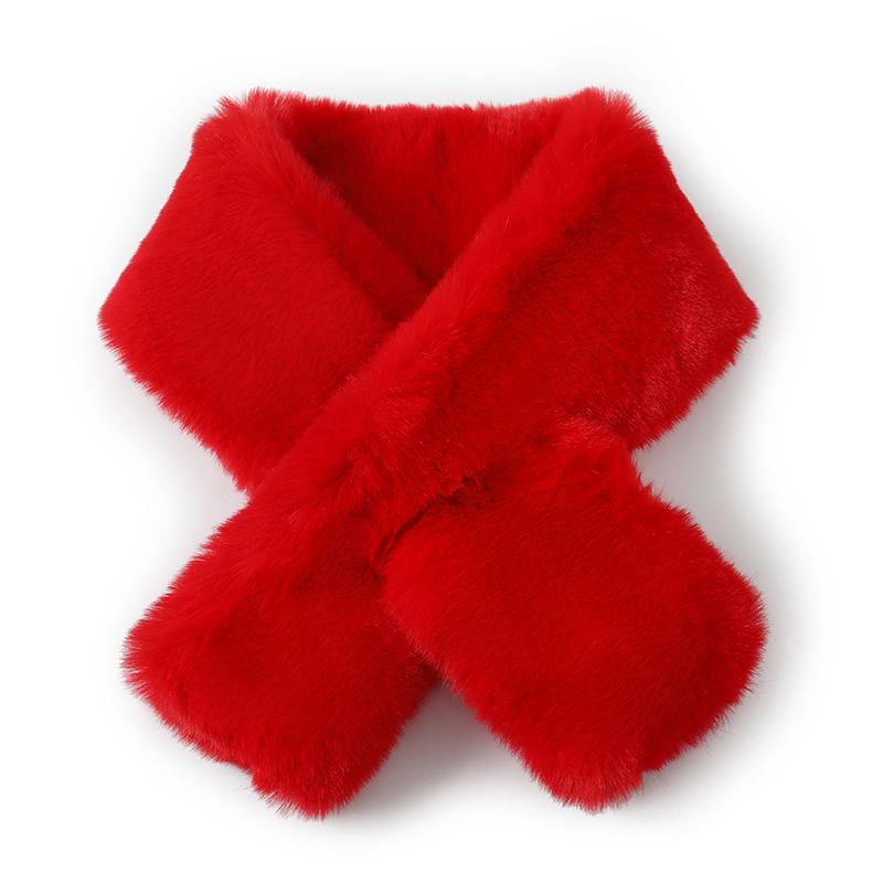 Damen Kleiner Perforierter Kaninchenfellschal Weich Flauschig Warm Nackenwärmer Modeaccessoire für Kaltes Wetter Tierhaarschals