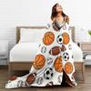 Sports Ball Pattern Throw Blanket Basketball Football Soccer Baseball Design for Kids Room Decor Gift for Him BoyGift