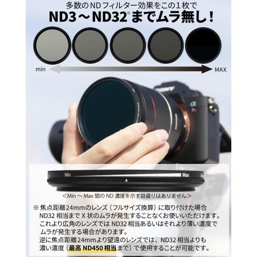 [.co.jp limited] Kenko variable ND filter PRO1D smart variable NDX II 67mm ND3~32 No X-shaped unevenness ND3~450 stepless adjustment Water/oil repelle