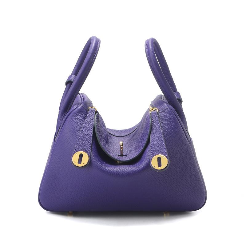 Women Lindy Style Handbag, Retro Rotating Lock Crossbody Shoulder Bag, Multi Pocket Portable Top Handle Purse, Casual Daily Work Travel Leather Bag