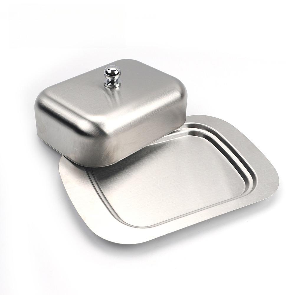 Porta Burro, Porta Burro in Acciaio Inossidabile con Coperchio - Contenitore Solido per Formaggio/Burro - Scatola da Cucina per Conservazione Burro Formaggio