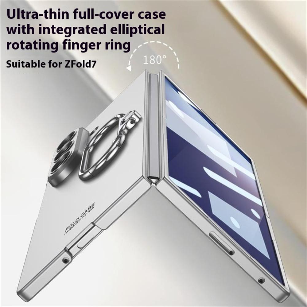 GKK For Samsung Galaxy Z Fold7 5G Case Oval Kickstand Hard PC Phone Back Cover with Small Film
