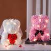 28cm Artificial Teddy Rose with LED Strip Girlfriend Women Anniversary Bear  Wedding Party Supplies