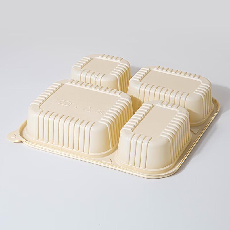 Eco-Friendly 4-Compartment Corn Starch Lunch Containers