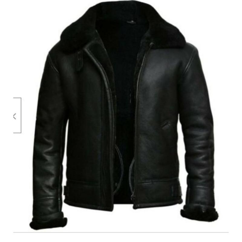 Cappotto da uomo autunnale e invernale in pelliccia sintetica intero a maniche lunghe S nero