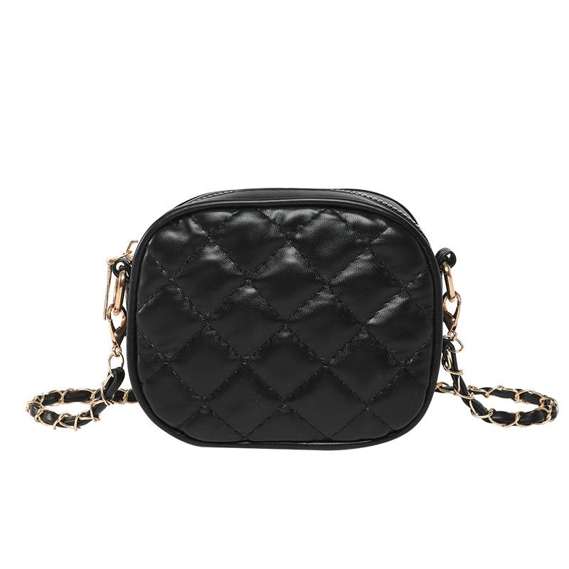 Handytasche mit strukturierter Rhombuskette, neues Nischendesign, Wechseltasche, modischer Temperament-Crossbody-Schulter-Rundbeutel