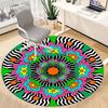 1PC Psychedelic Mandala Office Round Rug, Non slip, Soft and Durable Office Rug for Interior Decoration, Perfect for Office