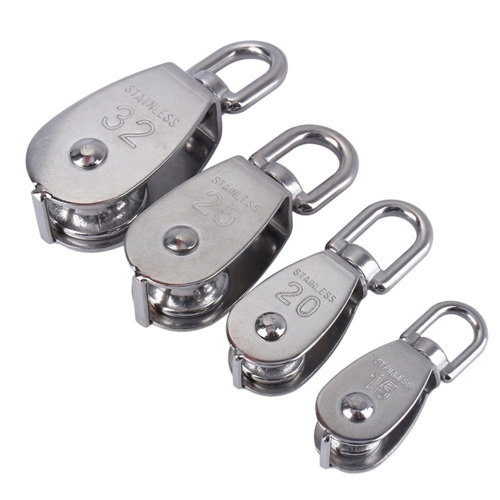 In Traction Loading Fixed 304 Sheave Swivel Block Single Wheel Stainless Steel Rope Pulley