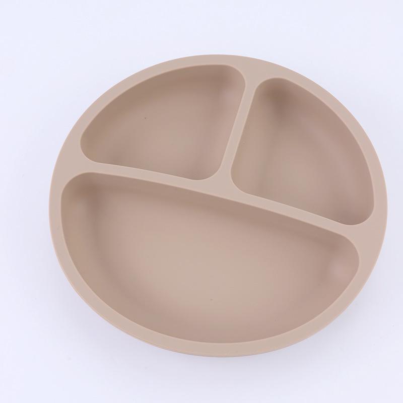 Children's Silicone Divided Plate Set: Food-Grade Tableware with Fork & Spoon for Babies and Toddlers