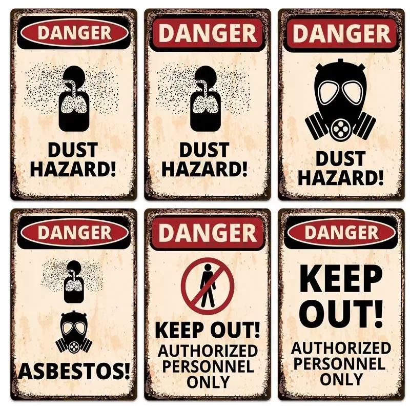New Public Hazard Warning Sign Metal Tin Garden Signs Decorative Painting Frameless Hanging Paintings Living Room Home Decor