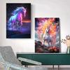 Mistero Colorato Creatività Cavallo Poster Nuvola Cosmica Stampe Moderne Pittura su Tela Arte da Parete Immagini Decorazioni Soggiorno Casa