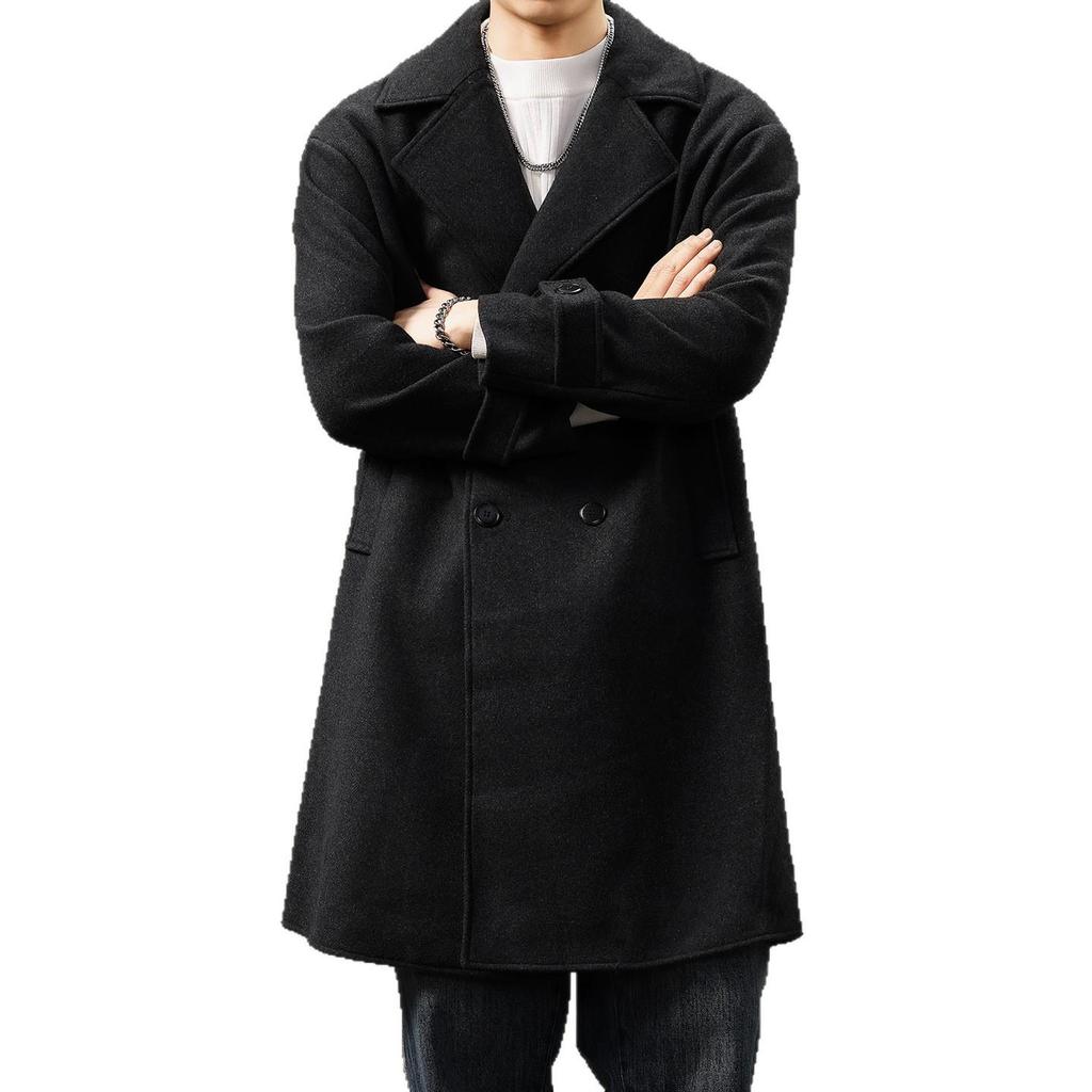 Men's Mid-Length High-Grade Double-Faced Wool Business Coat - Thick, Warm, and Fashionable for Winter