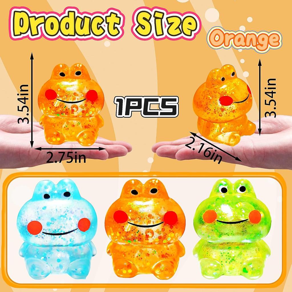 Squishy Frog Stress Balls Stretchy Squish Ball Sensory Squeeze Fidget Toys Stress Relief Balls for Kids Anxiety Relief Gifts