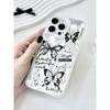 Large Hole Transparent Phone Case Compatible and Suitable for iPhone15 14 13 12 11promax xsmax xr 7 8plusSE Elegant Black Butterfly