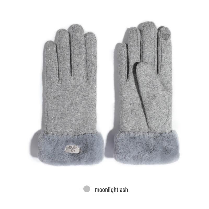 Women's Autumn/Winter Fleece-Lined Wool Gloves