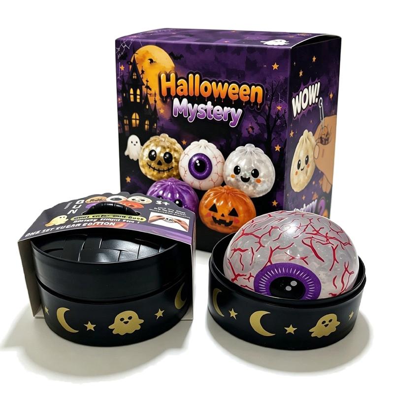 Halloween Mystery Toys Soft Material Pumpkin Ghost Eyeball Design for Toddlers Halloween Home Play Party Favors Small Surprise Gifts