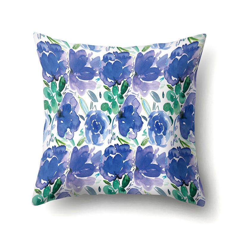 Polyester Pillowcase Plant Decoration Home Printed Pillow Car Waist Cushion Sofa Bed Head Cushion Cover
