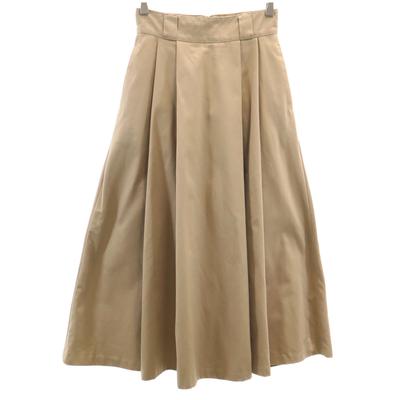 Danton Long Length Tuck Chinos Skirt 34 Beige Women Used