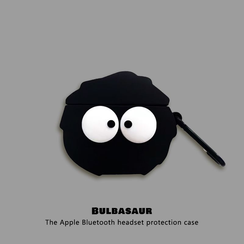 

Silicone Soft Case Airpods2 Generation Earphone Sleeves Apple Wireless Bluetooth Earbuds Case Airpods1/2 Generation Cartoon 3 Generation Soft Case AirPods 4 Generation Black briquettes + Hook