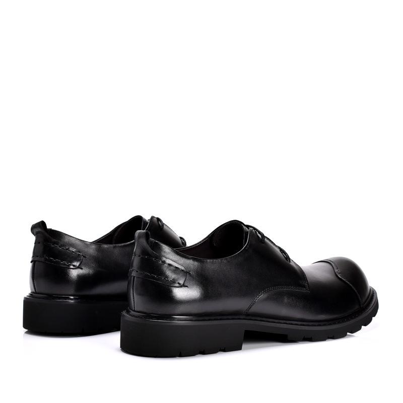 Big Head Genuine Leather Men's Lace-up Formal & Casual Round Toe Shoes, Large Size, Handmade for Wedding & Business