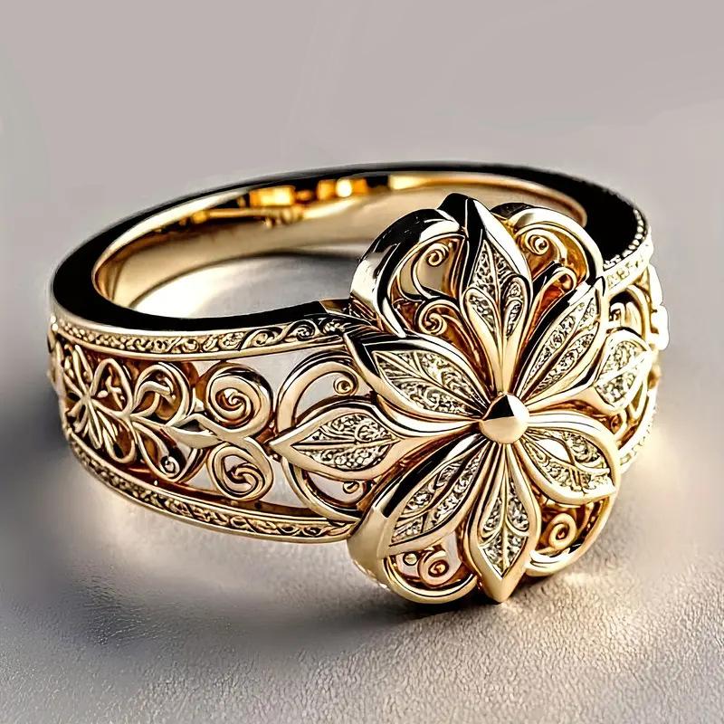The New Hollow Flower Promise Ring Is Elegant and Exquisite for Daily Wear and Party Accessories.