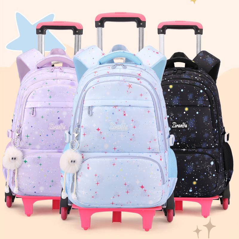 Zaino Scolastico per Bambini Zaino con Ruote per Ragazze Zaino con Ruote Zaino Scolastico per Studenti Con Ruote Trolley Borsa per Libri Bagaglio da Viaggio
