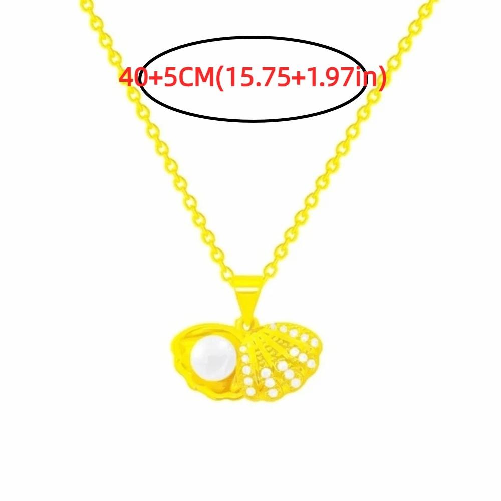 Elegant Oyster Necklace Fashionable Clavicle Chain Trendy Peach Heart Pearl Necklace  Women