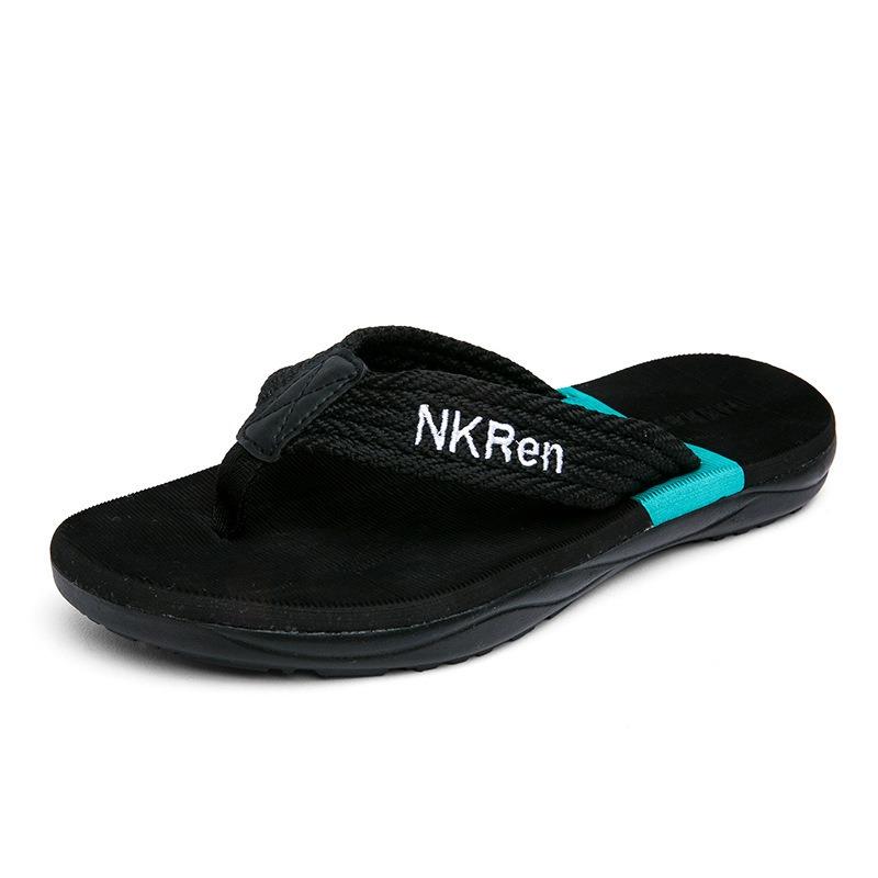 Flip-flops men's summer trend wears anti-odor and non-slip clips outside, black cool flip-flops, outdoor soft bottom sports