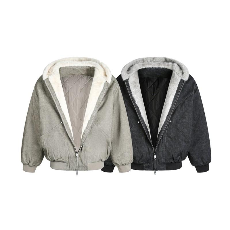 Unisex Oversized Hooded Cotton Puffer Jacket Winter Warm Coat Streetwear Casual Outwear