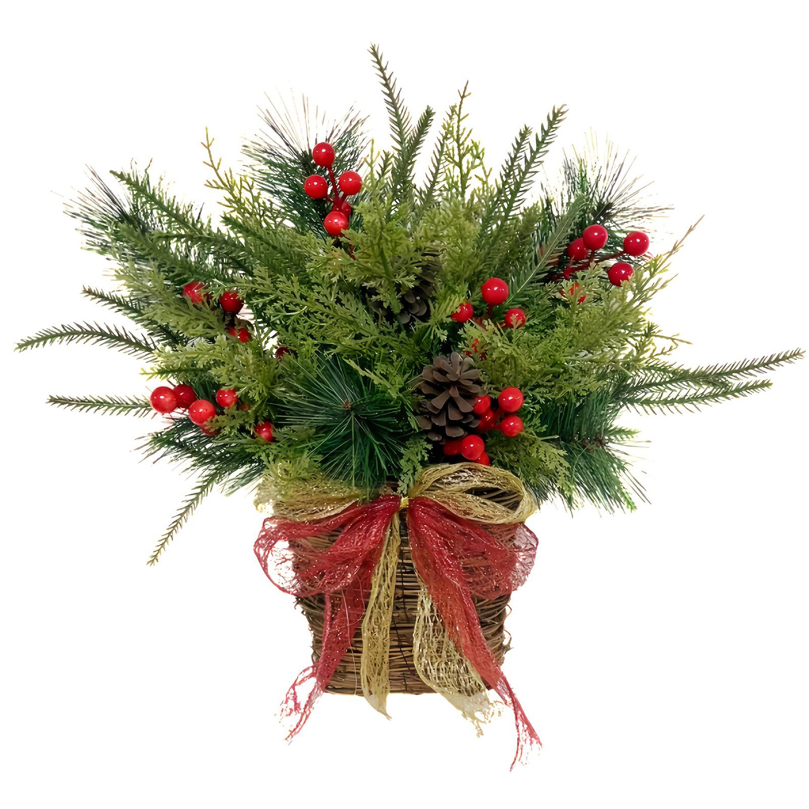 

1PC Christmas Decorative Flower Basket Maintain Outdoor Beauty With Durable Plastic Helps Beauty Throughout Holiday Season
