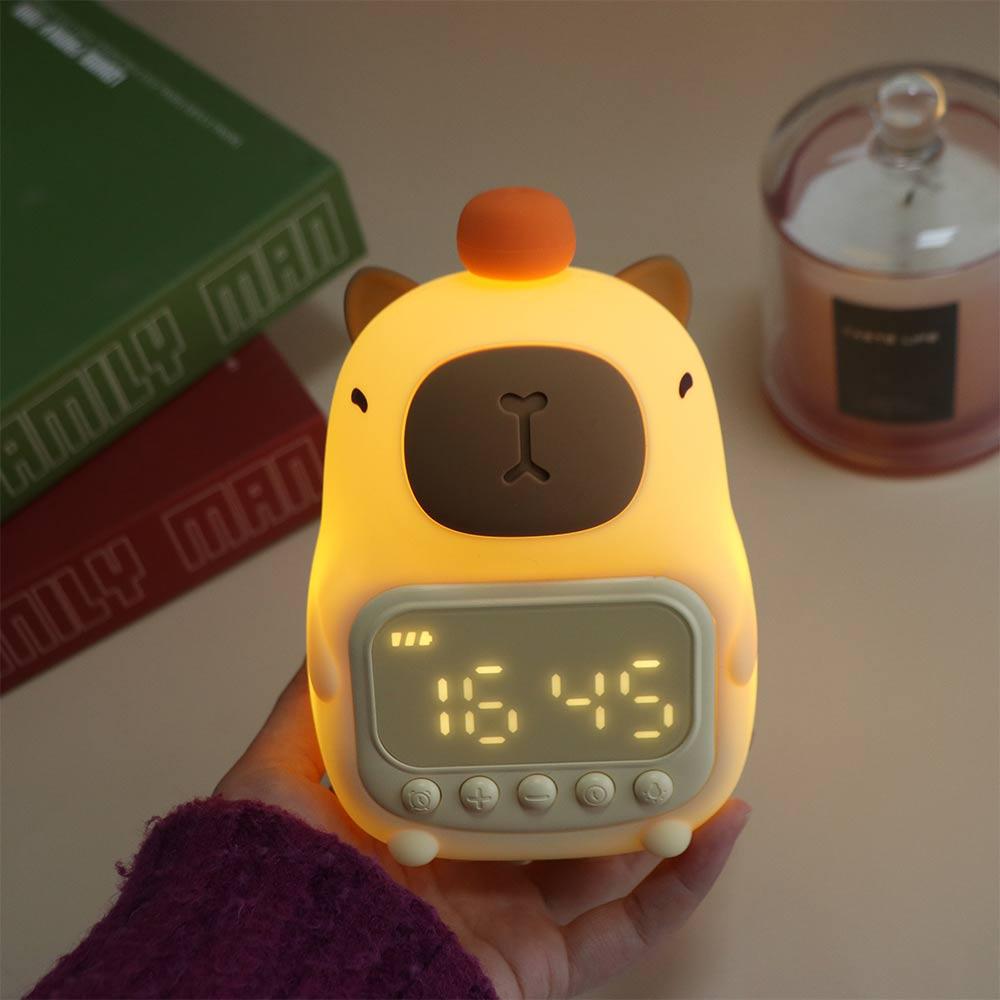 Capybara Shape Capybara Alarm Clock USB Rechargeable Bedside LED Clock  Desktop Decoration