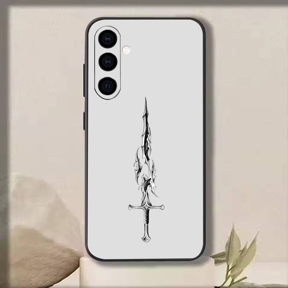 

The Sword Creative Pattern Phone Case For Samsung Galaxy A73,A72,A71,A70,A53,A52,A51,Others Soft Black Cover Samsung a51 4g